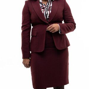 Burgundy Elegance 3-Piece Skirt Suit – John Meyer (Size 10)